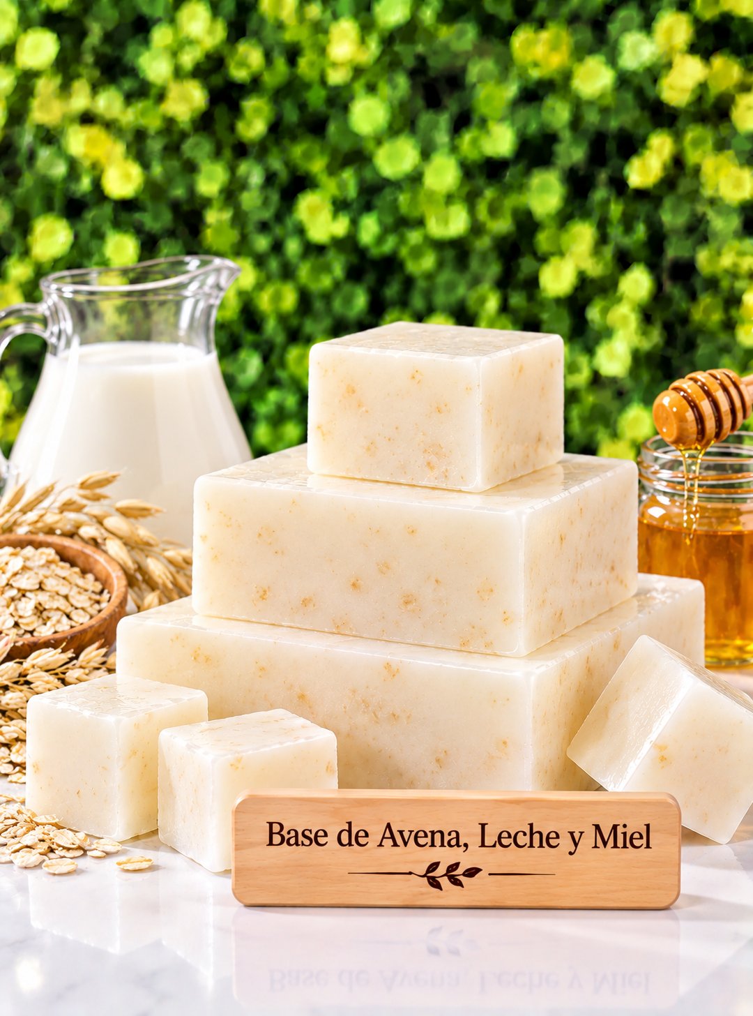 Base de jabón de glicerina de avena, leche y miel de un kilo